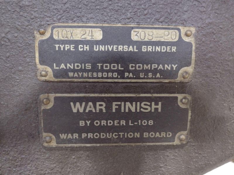 10" X 24" LANDIS CYLINDRICAL GRINDER: STOCK #18681