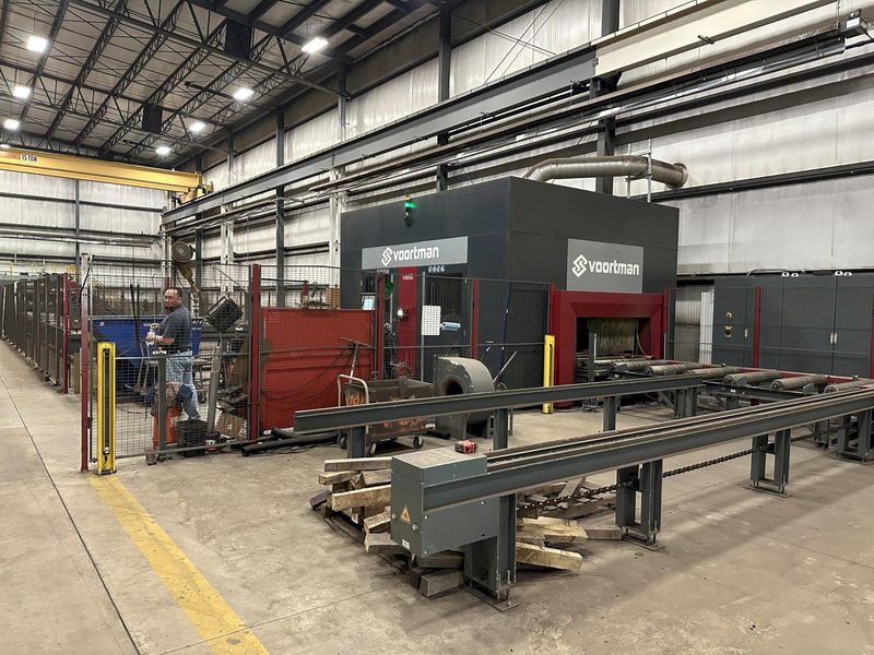 41" X 18" VOORTMAN BEAM LINE, VB1050 SAW,  V630DRILL & V808 PLASMA COPER ROBOT, NEW 2016: STOCK