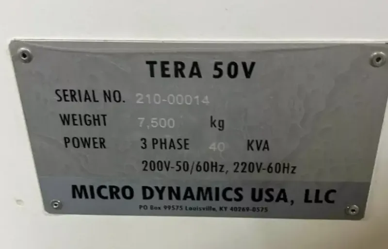 Used 2019 MICRO DYNAMICS TERA 50V