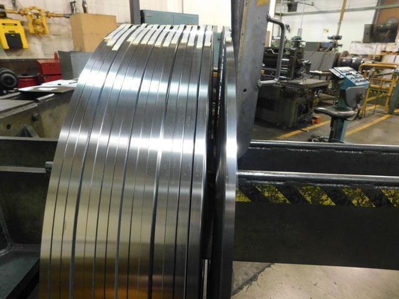 26" x.105" x 20,000# Ruesch Slitting Line with Slip Core Drum