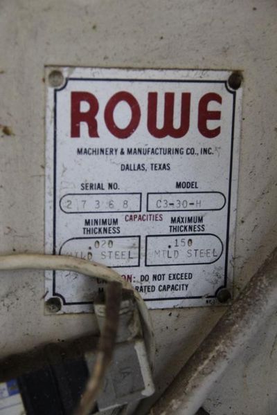 30" X .150" ROWE C3-30-H STRAIGHTENER: STOCK #64448
