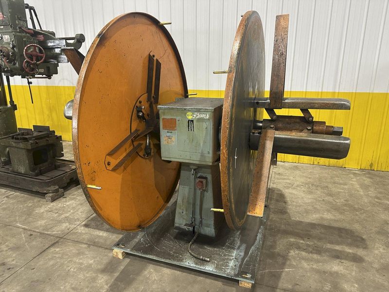 4,000 LBS x 20" AMERICAN STEEL LINE MODEL #60 DOUBLE END PULL OFF UNCOILER COIL REEL: STOCK #230