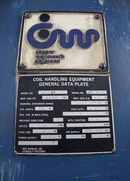 6500 LB X 24" CWP UNCOILER WITH AIR BRAKE