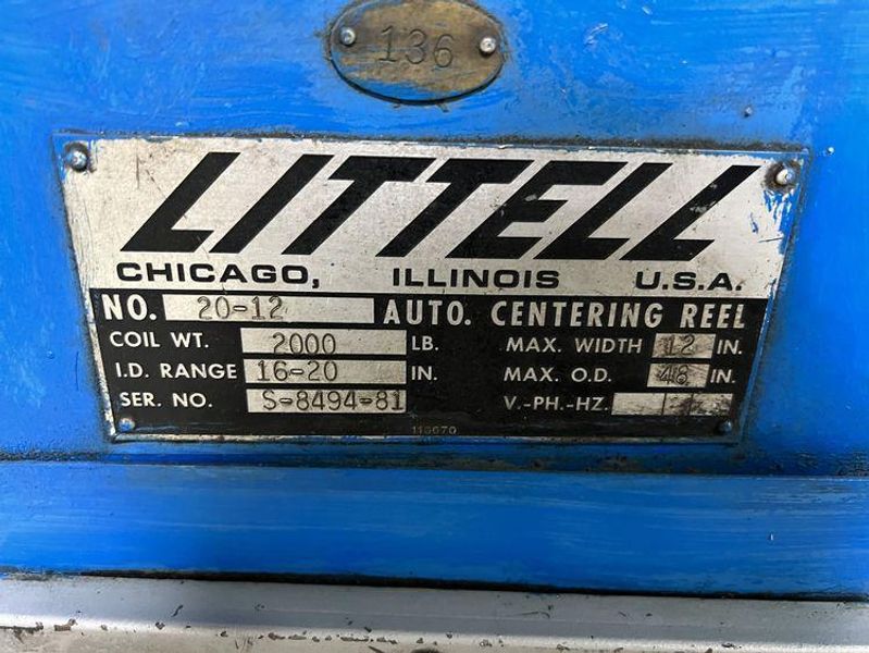 2000LB X 12" Littell Uncoiler