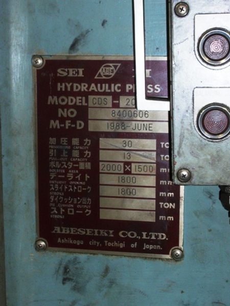 33 TON ABESEIKI SLIDING BED HYDRAULIC DIE SPOTTING PRESS