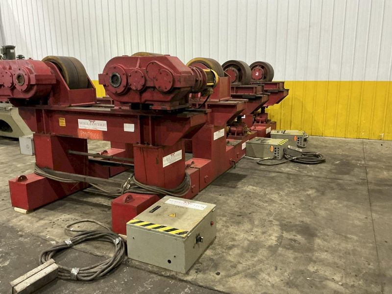 300 TON X 120" DIAMETER WELDWIRE MODEL #CAS-150 TRACK MOUNTED POWERED TANK TURNING ROLLS, 1 DRIV