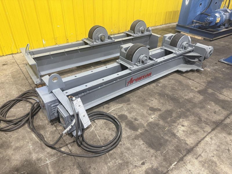20,000 LB (10 TON) ARONSON MODEL #WRD10 POWERED TANK TURNING ROLLS, DRIVE & IDLER: YOBRO #25144