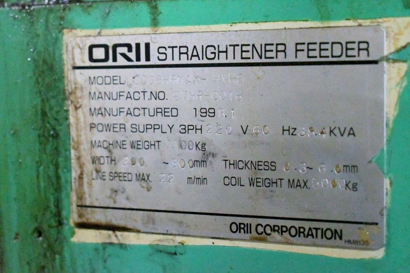 31.49" X .236" ORII SERVO FEEDER STRAIGHTENER