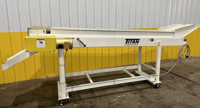 120" X 20" TITAN MODEL #WF049 STEEL BELT PARTS TRANSFER CONVEYOR: STOCK #19457