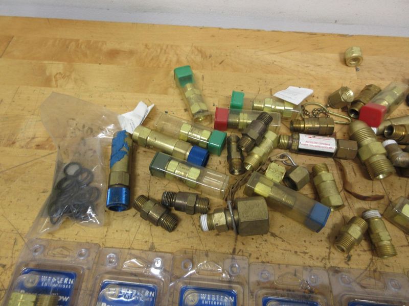 Western Enterprises Reverse Flow Check Valves Size B (11 Sets), with Other Brass Check Valves- Auction Item