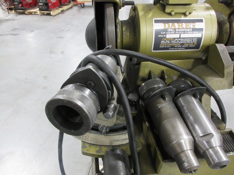 Darex Pedestal Mount Drill Sharpener with (3) Drill Chucks- Auction Item