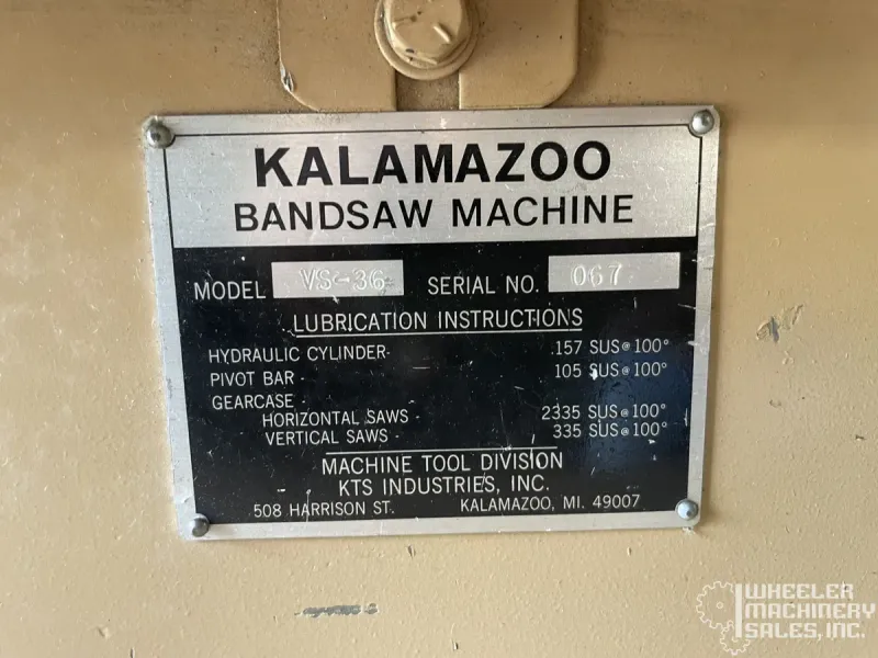 KALAMAZOO VS-36 Vertical Band Saw #8377 #1