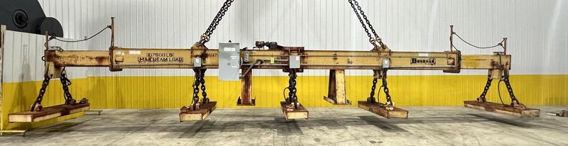 53 TON (107,500 LBS) BUSHMAN MODEL #MT420 TELESCOPING MAGNETIC SPREADER LIFTING BEAM  W/ OHIO MA