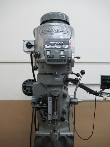 Bridgeport Series I-2HP Vertical Knee Mill, Sony Millman 2-Axis DRO, 9"x 48" Table, X-Axis Power Feed, Power Quill Feed, Chrome Ways- Auction Item