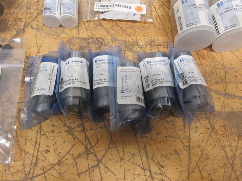 Hardinge Collets, (8) 0166 Precision Swiss Collets, (5) S22 Collet Pads, (8) S16 Collet Pads, (6) TF 25 Collets and More ***Most New In Packages***- Auction Item