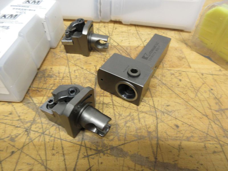 Kennametal KM Tooling Systems (5) 7018378 3/4" Holders and (5) 7018376 Quick Change Inserted Turning Heads **Most New In Packages**- Auction Item