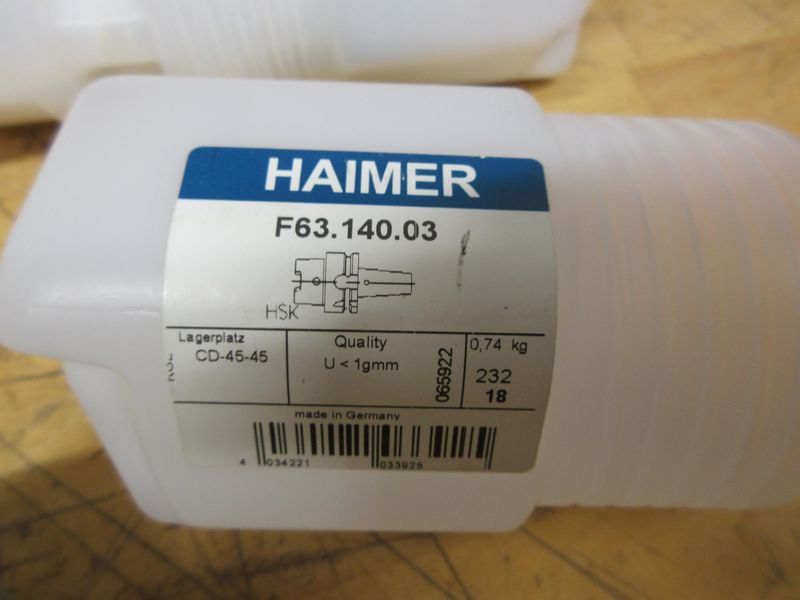 Haimer HSK63 Shrink Fit Tool Holders, (7 pcs) F63.140.03 Dia 3mm x 80, **New In Packages**- Auction Item