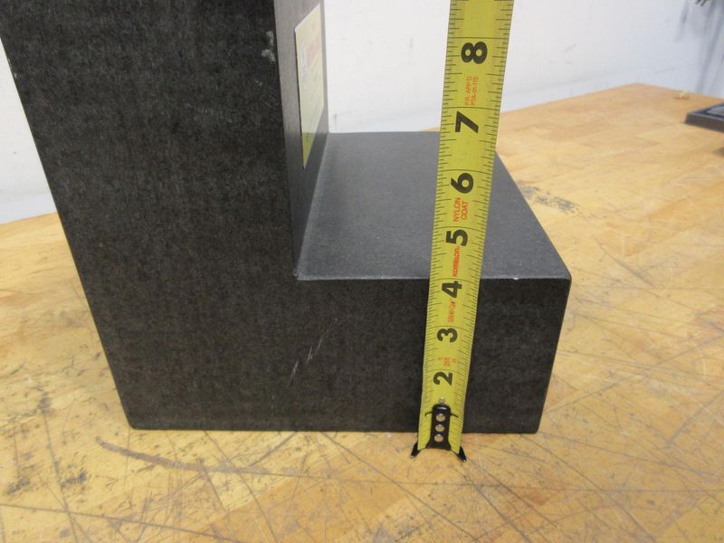 George Scherr Co. Ultra-Flat Stepped Black Granite Surface Plate, 9" x 9" x 9" with 5" x 4" Step- Auction Item