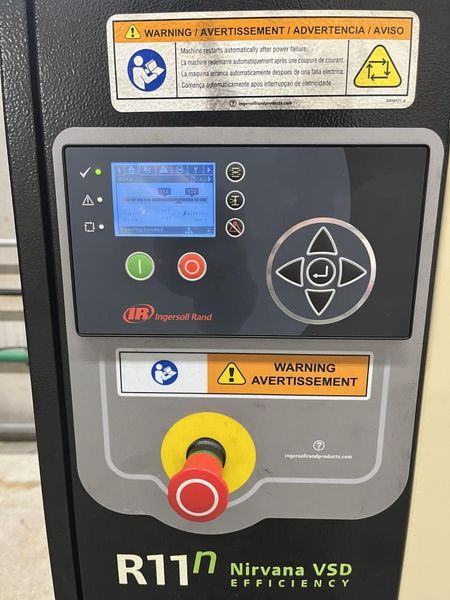 Ingersoll Rand R11n Nirvana VSD 15 HP Rotary Screw Air Compressor, Variable Speed, Total Air System with Refrigerant Air Dryer- Auction Item