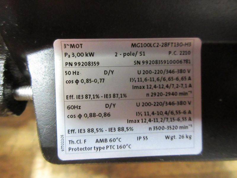 Grundfos MG100LC2-2828FT130-H3, Makino A51 HP Coolant Pump, 500 PSI Max, ***New Never Hooked Up***- Auction Item