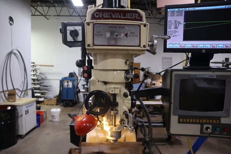 Chevalier FM-3VKH 3-Axis CNC Knee Mill, 50"x10" Table, Kurt Power Drawbar- Auction Item
