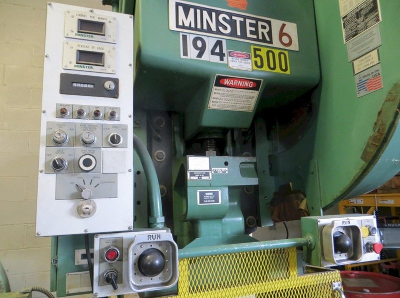 Minster Super Speed OBS 60 ton OBI press, 32" x 21" Bolster, Model 6SS-FB, 1991, 4" Stroke, 90 to 180 SPM