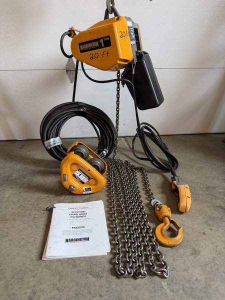 1 TON HARRINGTON ELECTRIC CHAIN HOIST EQ010SD-20FT