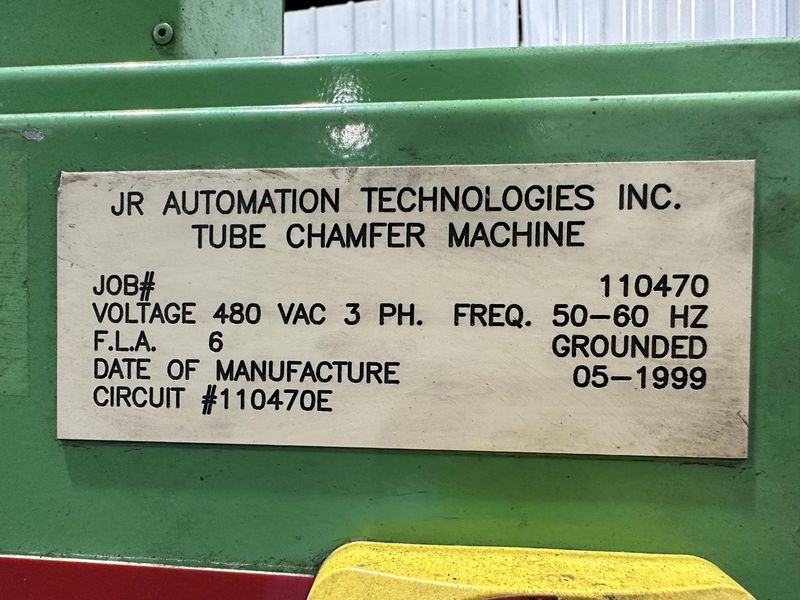 2.5" JR AUTOMATION TUBE DEBURRING & ID CHAMFERING MACHINE: STOCK #19033