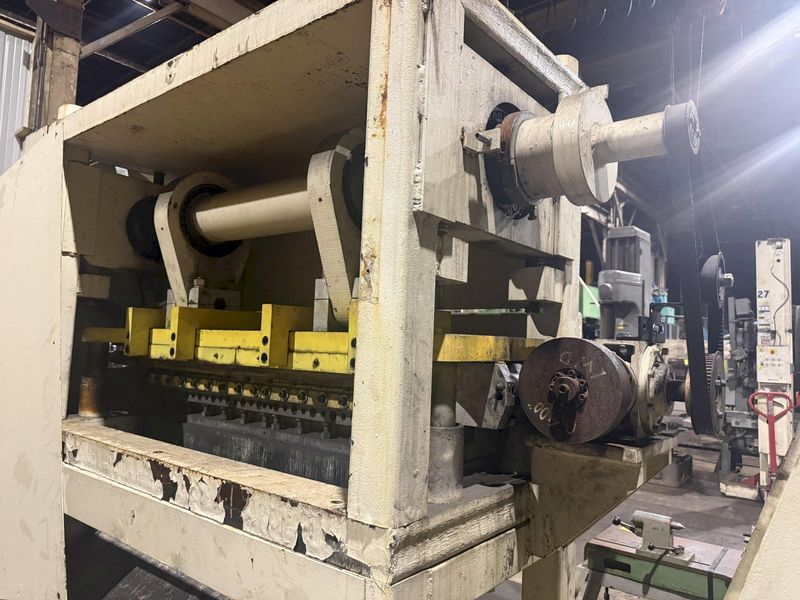 48” WIDE x 30 HP MECHANICAL IN-LINE COIL PRESS & SHEAR WITH PLC VARIABLE SPEED DRIVE: STOCK #229