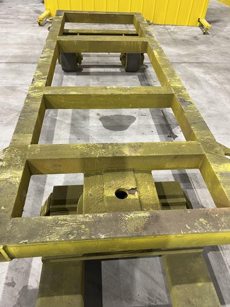 10,000 LBS X  42" X 120" HEAVY DUTY MOBILE TRANSFER CART WITH FORK POCKETS: STOCK #20244