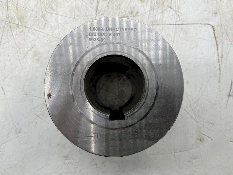 (2) 1.000-8 UNRC INFEED DIE DIA 5.497 / 593609 CENTRAL 36670: stock 16368