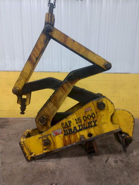 15,000 LB 7.5 TON BRADLEY SINGLE RIM VERTICAL COIL LIFTING TONG SCISSOR TYPE COIL LIFT: STOCK #1