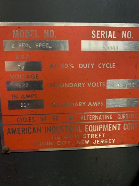 American Industrial Multi Head Welder 2 Head