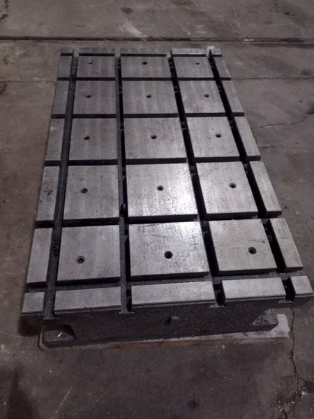 51" X 31" X 14 1/2" T-SLOTTED LAYOUT RISER TABLE / FLOOR PLATE: STOCK #19755