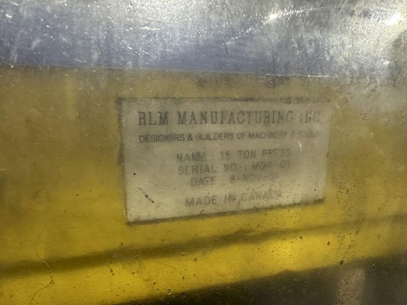 15 TON RLM 4 POST CUTOFF PRESS, 2.5" STROKE: STOCK 18550