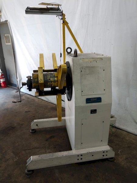 1,100 LB X 16" GSW MODEL #MHM0.5/1250SO SERVO MOTORIZED COIL REEL UNCOILER, NEW 1996: STOCK 1298