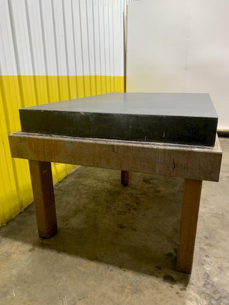 6' X 4' X 6" BLACK GRANITE PRECISION LAYOUT SURFACE PLATE WITH STAND: STOCK 16238