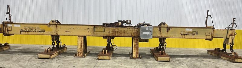 53 TON (107,500 LBS) BUSHMAN MODEL #MT420 TELESCOPING MAGNETIC LIFTING SPREADER BEAM  W/ OHIO MA