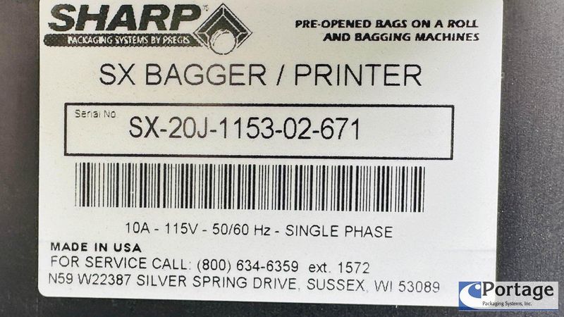 Sharp Packaging Systems  |  SX Tabletop Bagger w/Black Stand / Table INCLUDED
