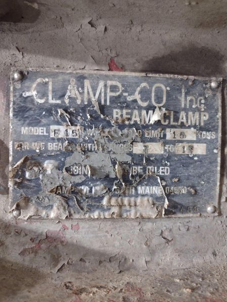 (2) 15 TON CLAMPCO MODEL F15 GIRDER WIDE FLANGE BEAM LIFTING CLAMPS: STOCK #22982