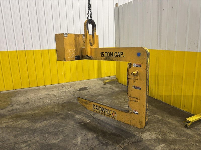 15 TON X 60" CALDWELL MODEL 82RCS-15-60 C HOOK COIL LIFTER & PARKING STAND: STOCK #22721