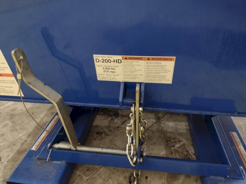 1 YARD X 6,000 LBS VESTIL MODEL #D-HOP-100-HD SELF DUMPING HOPPER: STOCK #22490