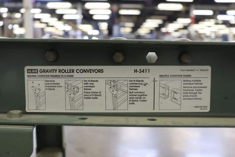 U-line H-3409 & H-3411 15′ Long Gravity Conveyor