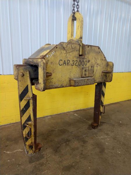 32,000 LB 16 TON X 20" TO 74" X 72" OD BRADLEY CRANE MOTORIZED COIL GRAB: STOCK 13231