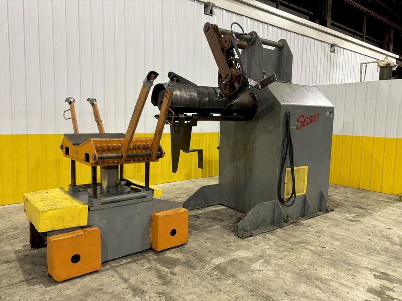 30,000 LB X 60" SESCO MODEL #55-523 MOTORIZED COIL REEL UNCOILER W/ COIL CAR: STOCK #21952