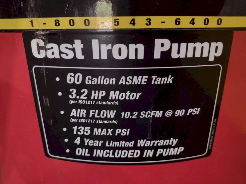 3.2 HP HUSKY VERTICAL MODEL #VT631403AJ AIR COMPRESSOR: STOCK 18535