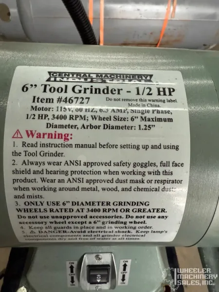 Central Machinery 6" Tool Grinder #7697 #1