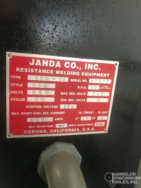 Janda P50-18 Press Type Spot Welder 50 KVA x 12" #6437 #1