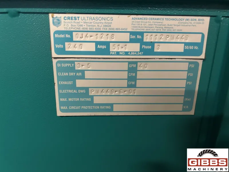 CREST OJ4-1218 - Miscellaneous Equipment