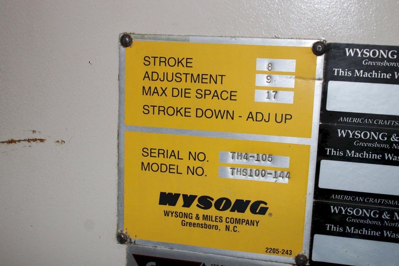 100 TON X 12' WYSONG MODEL #THS 100-144 HYDAULIC BRAKE: STOCK #75803